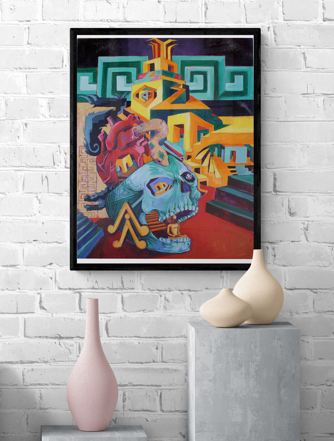 Mayan Heart Maze - Canvas