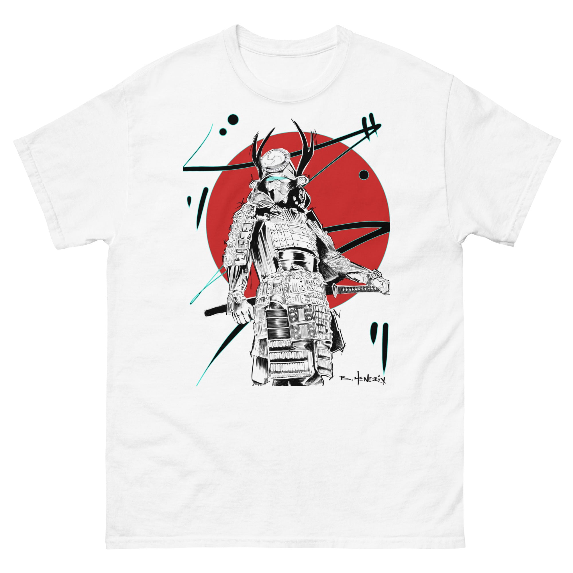 Men's classic tee Samurai red sun