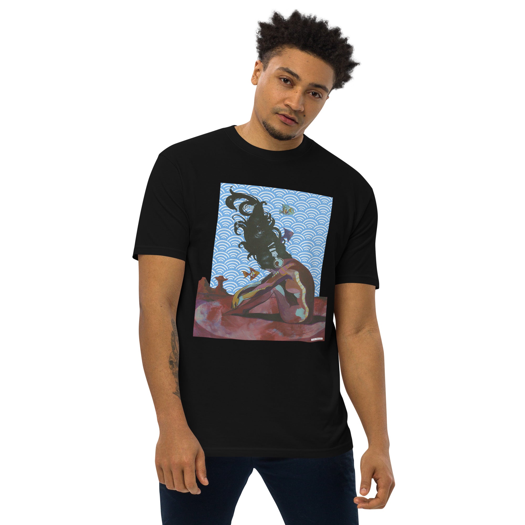 Sound and Distance.  Men’s premium heavyweight t-shirt