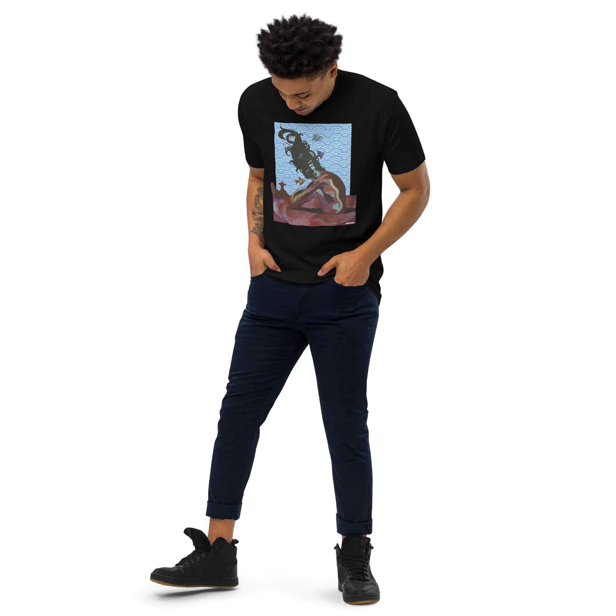 Sound and Distance.  Men’s premium heavyweight t-shirt