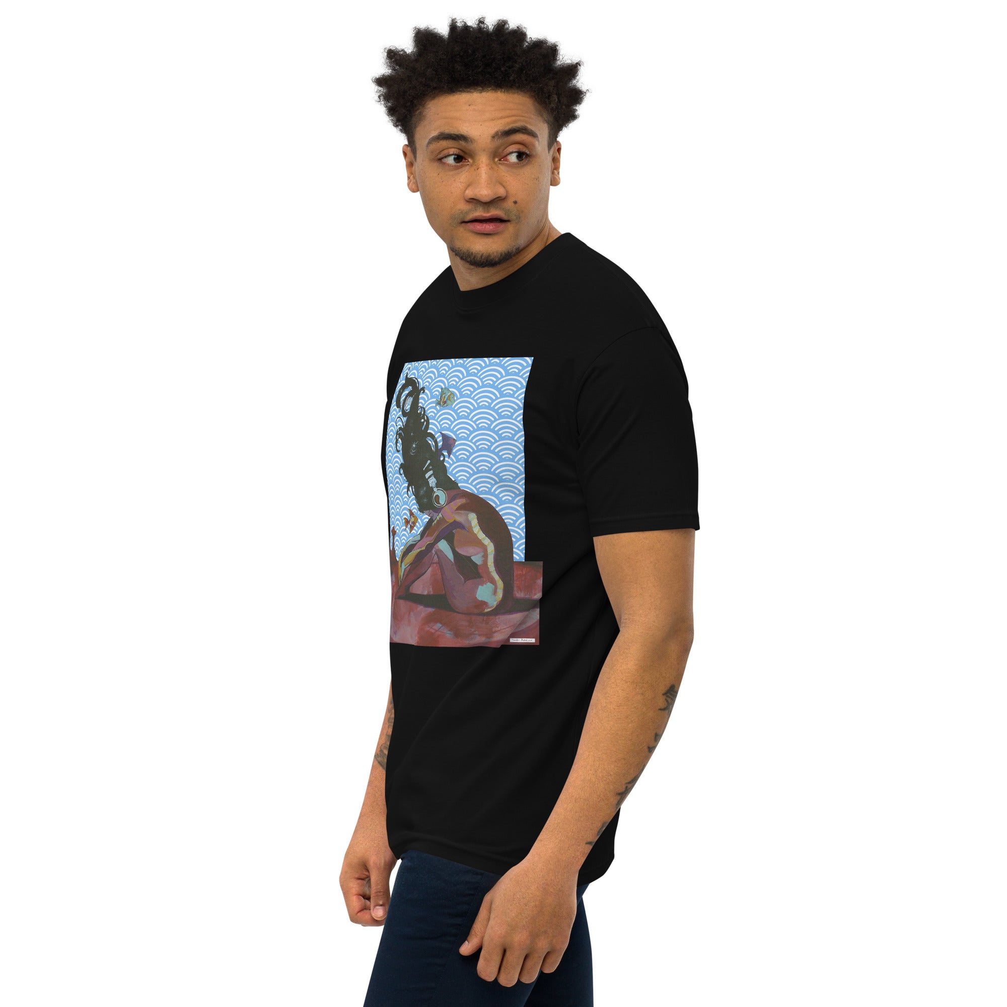 Sound and Distance.  Men’s premium heavyweight t-shirt