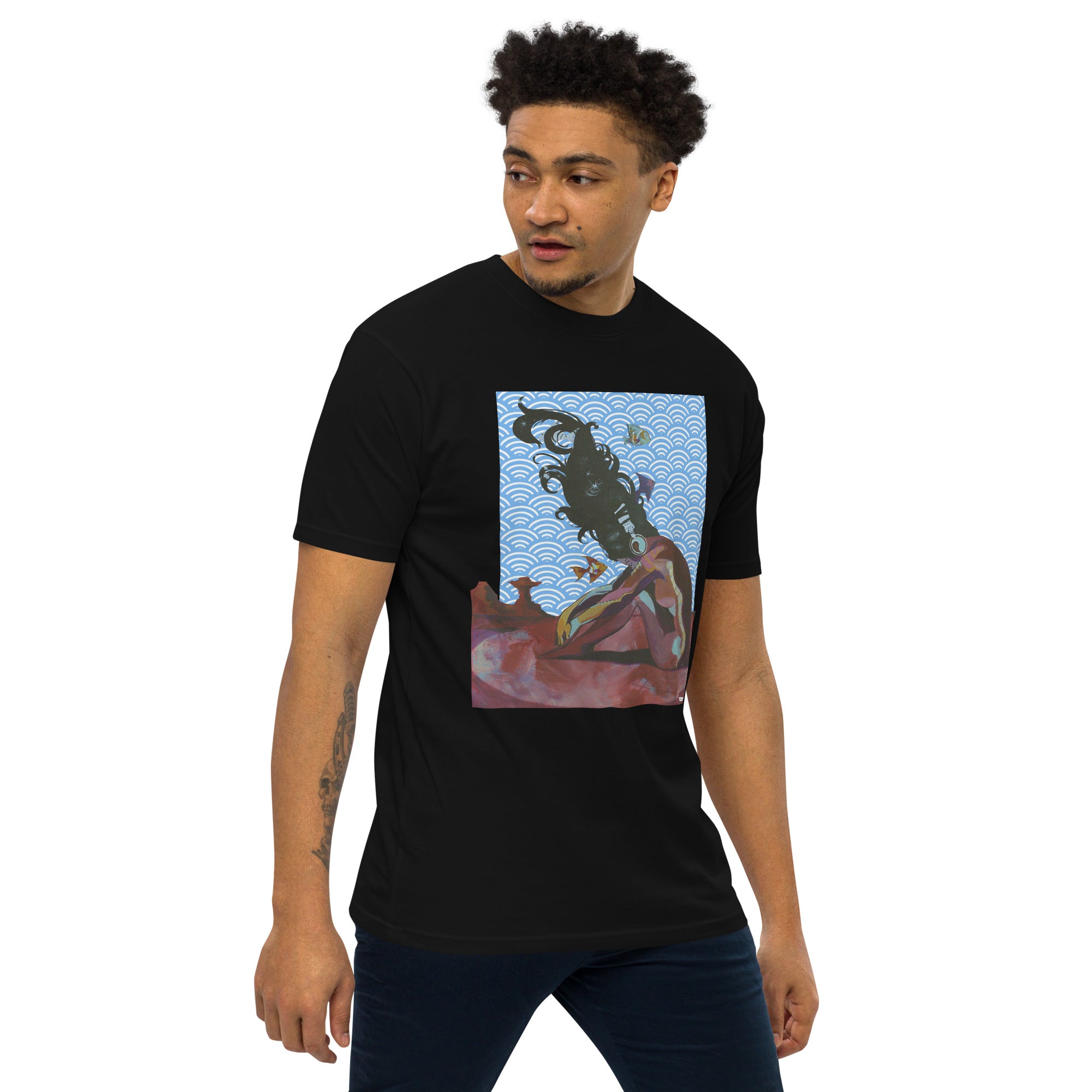 Sound and Distance.  Men’s premium heavyweight t-shirt