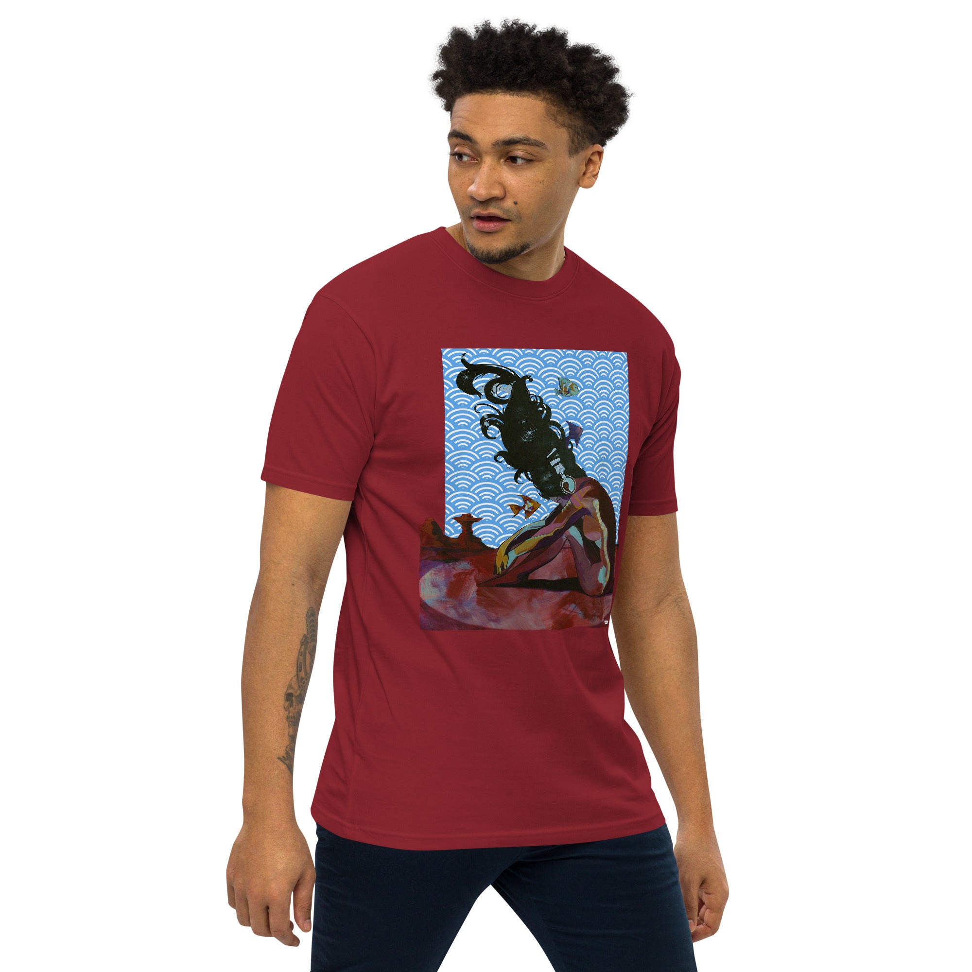 Sound and Distance.  Men’s premium heavyweight t-shirt