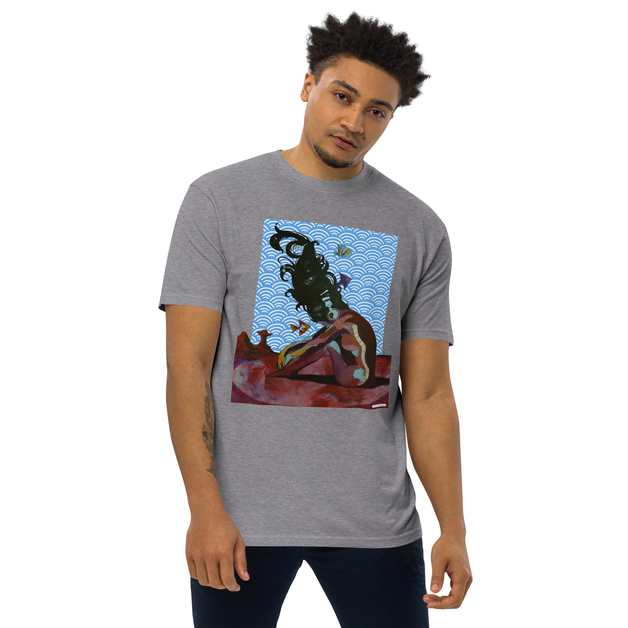 Sound and Distance.  Men’s premium heavyweight t-shirt