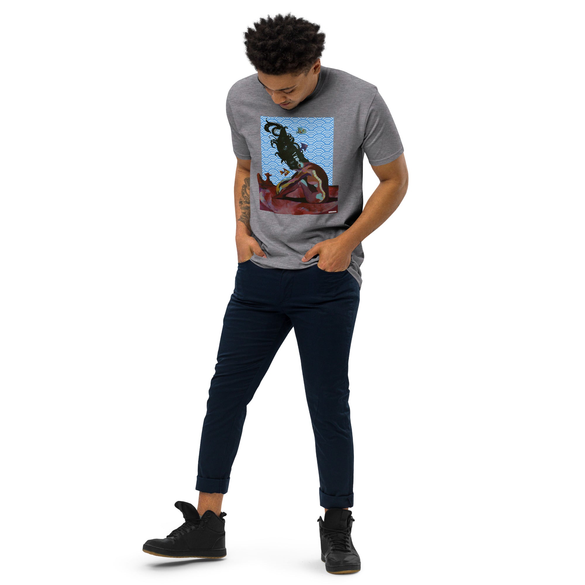 Sound and Distance.  Men’s premium heavyweight t-shirt