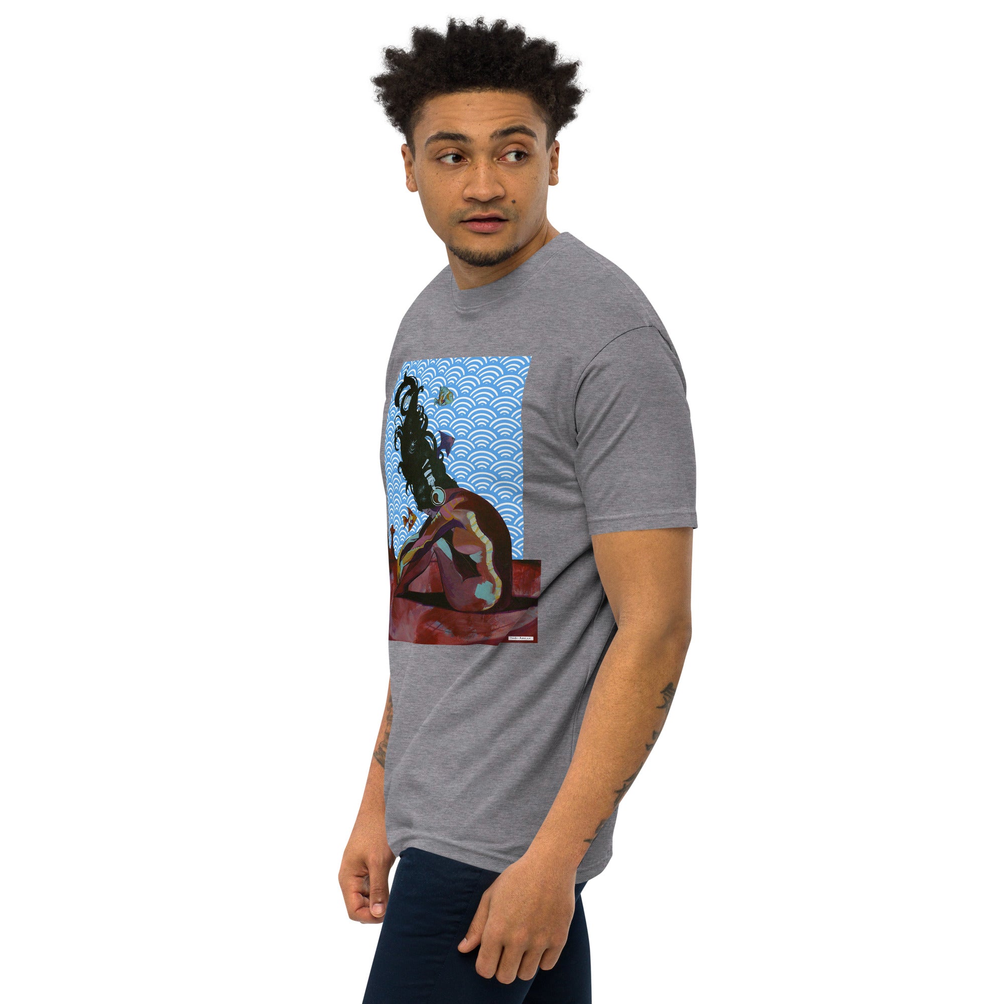 Sound and Distance.  Men’s premium heavyweight t-shirt