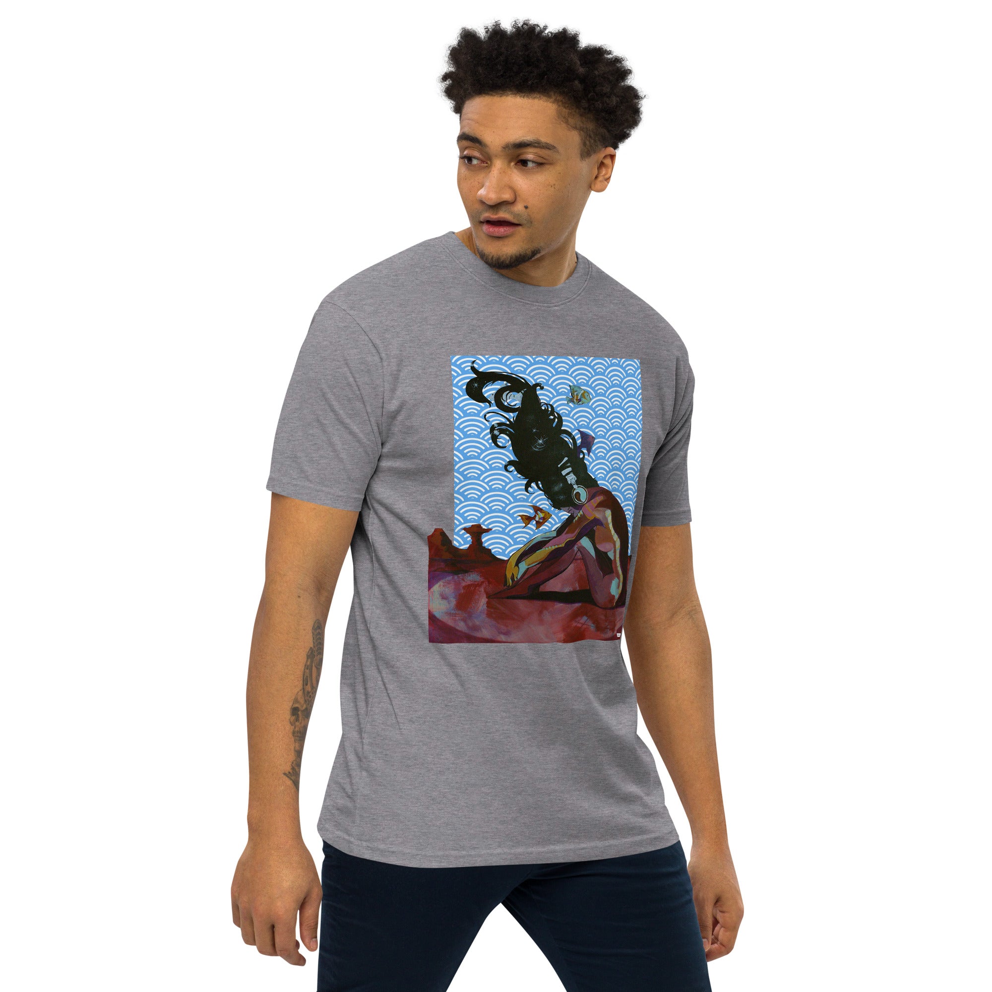 Sound and Distance.  Men’s premium heavyweight t-shirt