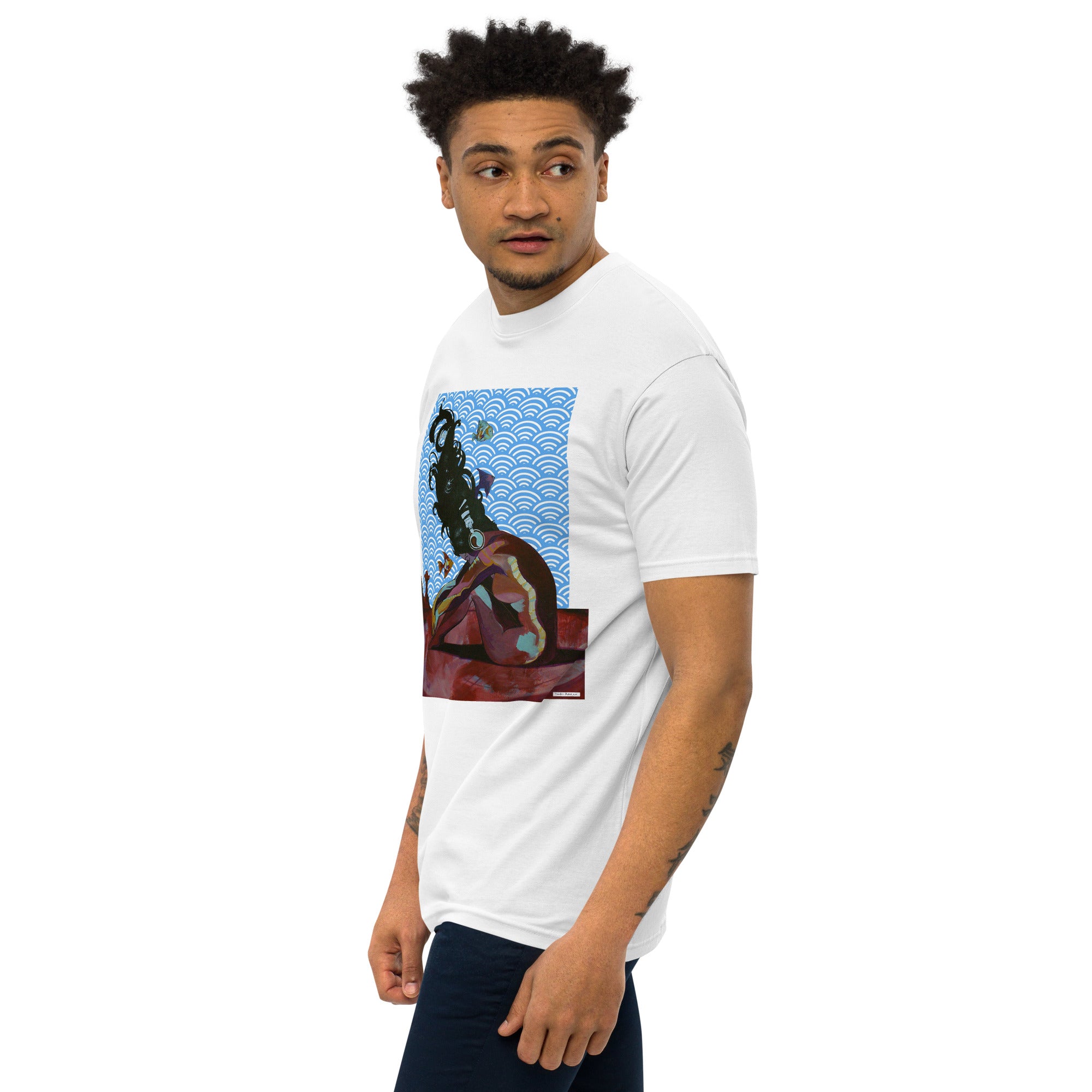 Sound and Distance.  Men’s premium heavyweight t-shirt