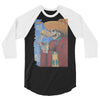 Druken skull gunslinger 3/4 sleeve raglan shirt