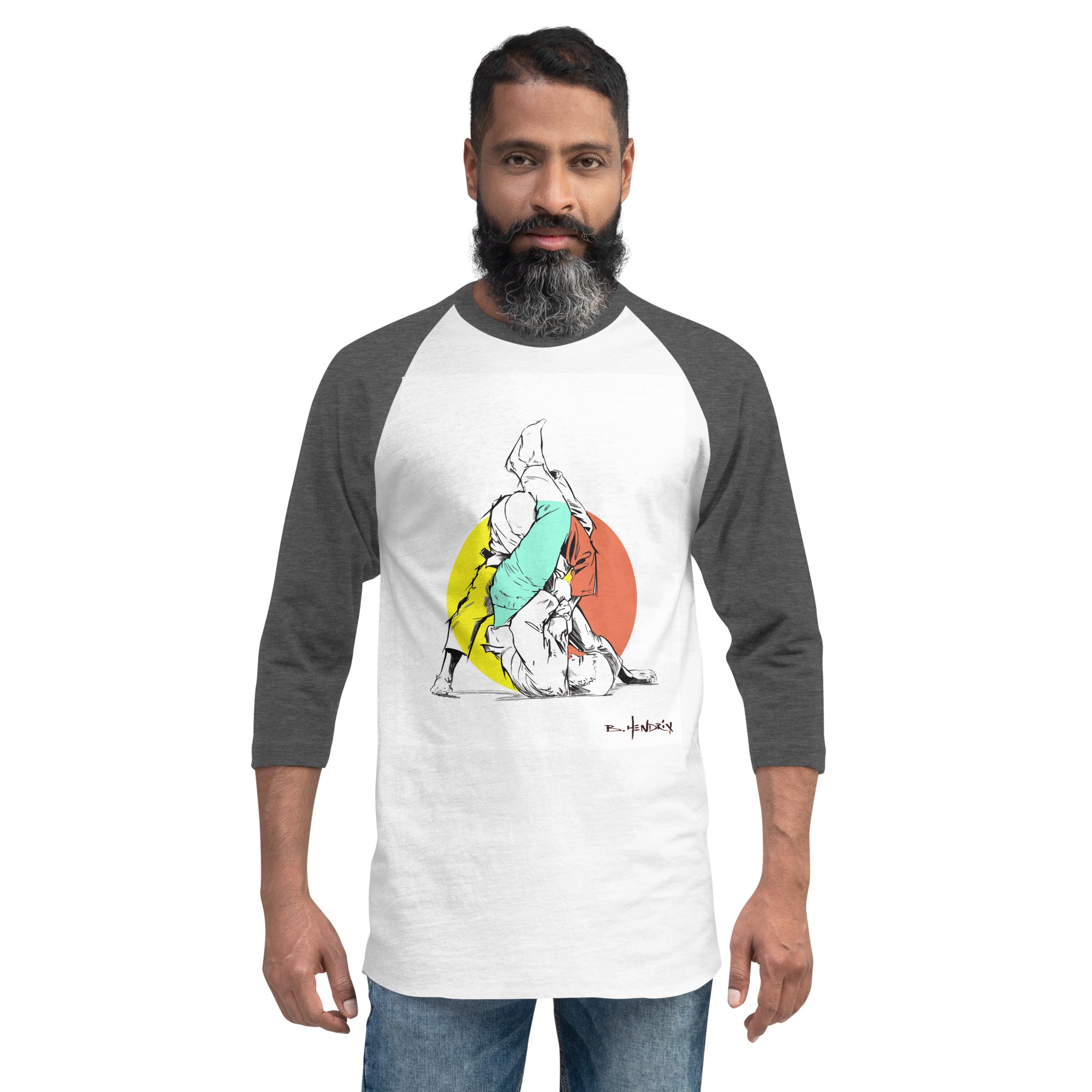 3/4 sleeve raglan shirt Triangle choke