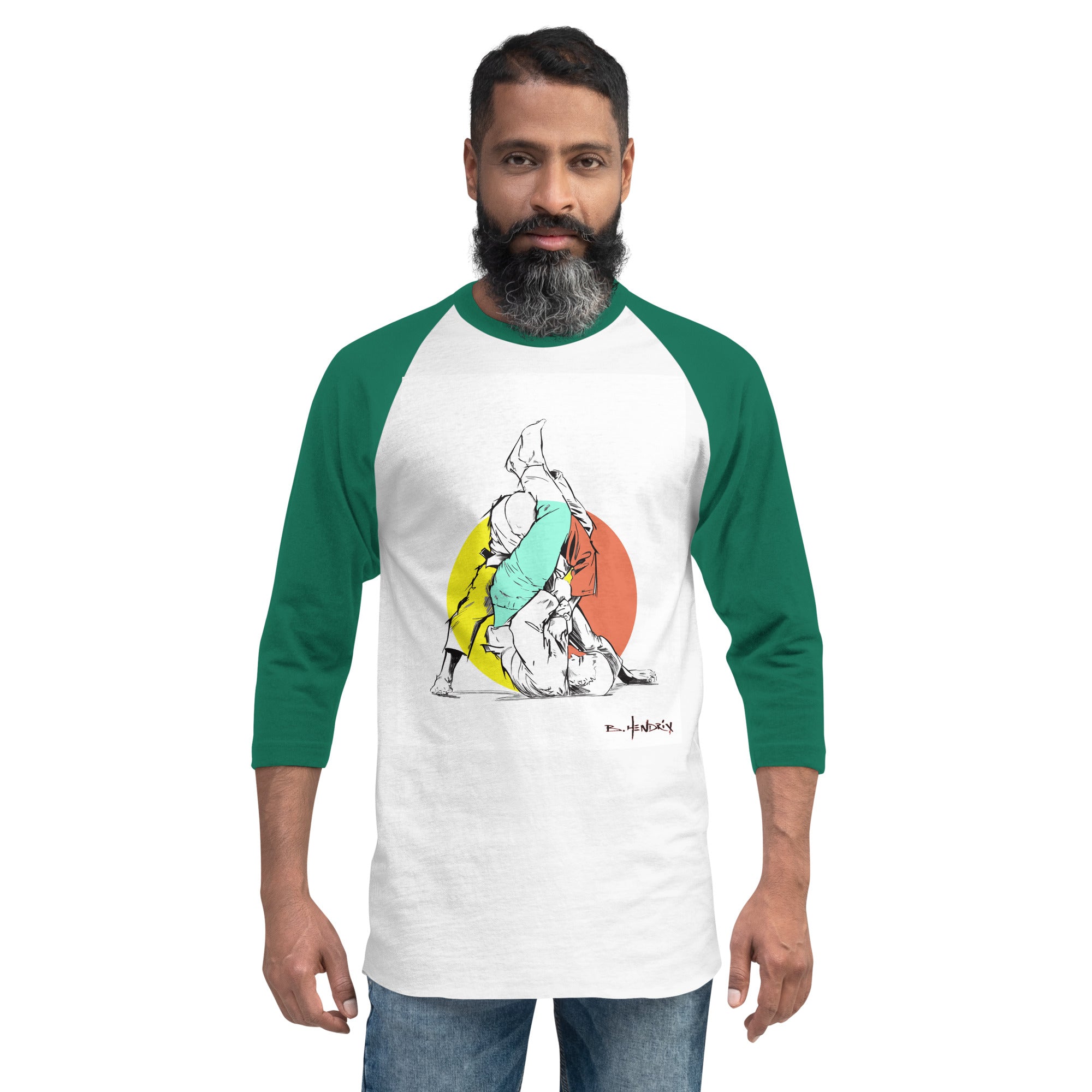 3/4 sleeve raglan shirt Triangle choke