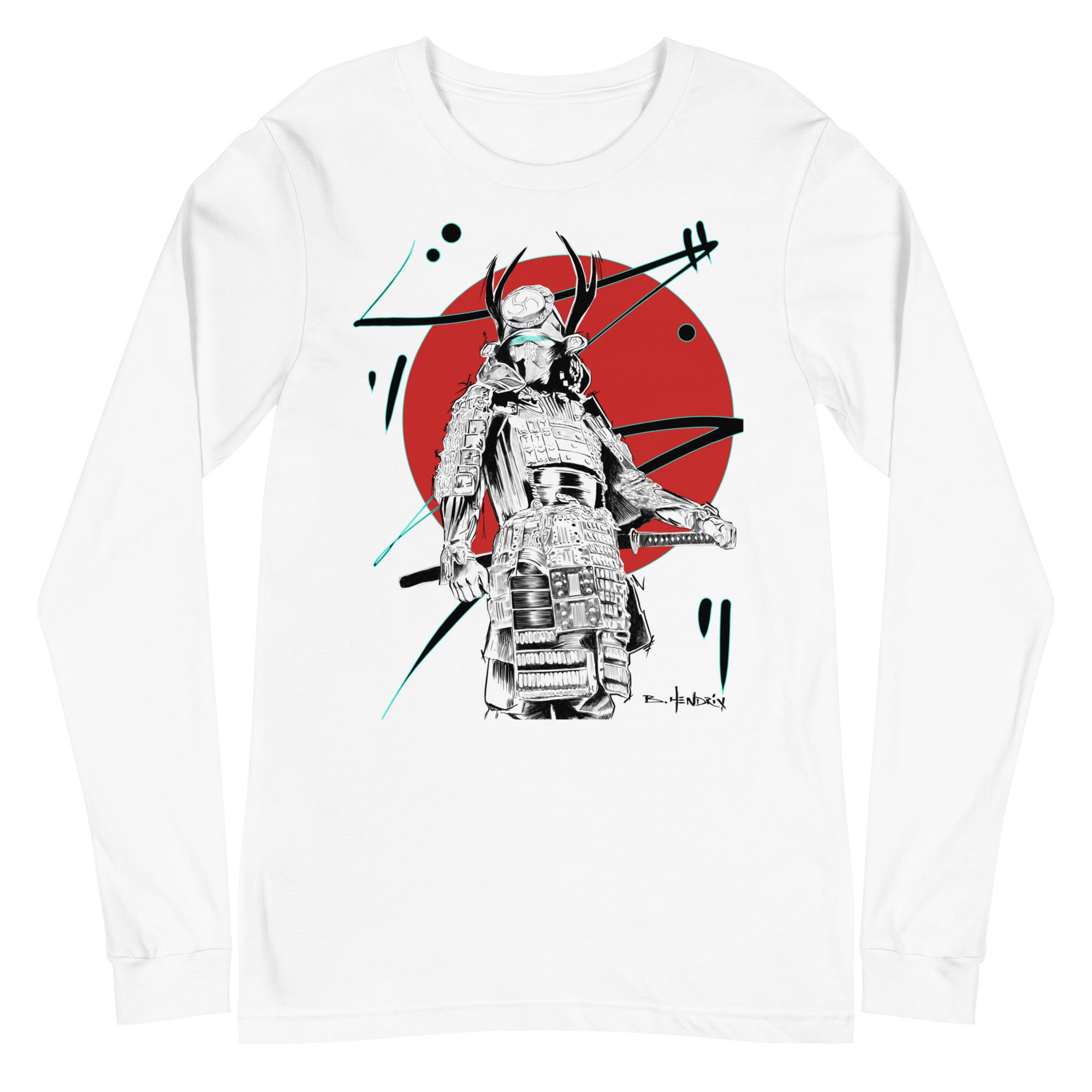 Unisex Long Sleeve Tee Samurai Red Sun