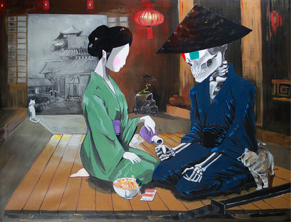 Temporality at Sake Time: A Surreal Union Signed Canvas Print (Copy)