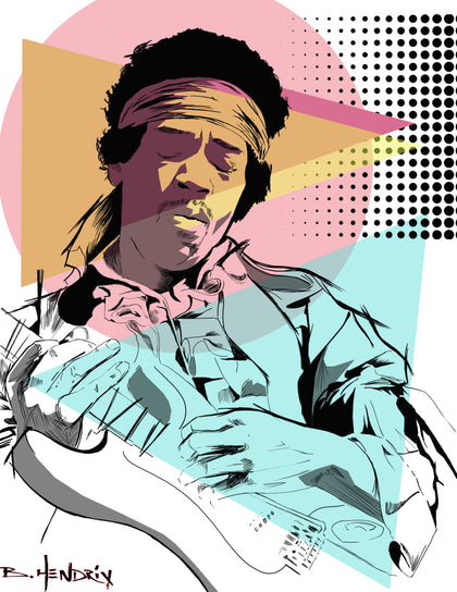 Jimi Hendrix Rising Sun Series # 1 Pop Art - Canvas