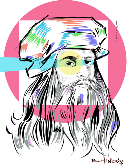 I am leonardo da vinci Series # 1 Pop Art - Canvas