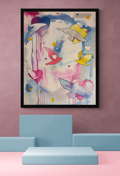 Hearts and Wings - Canvas